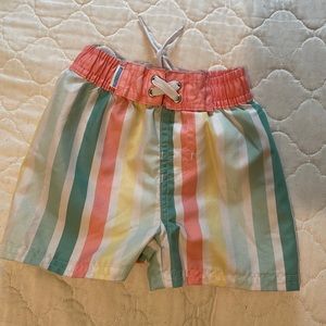 Rugged Butts striped toddler baby boy lined swim trunks shorts bathing suit